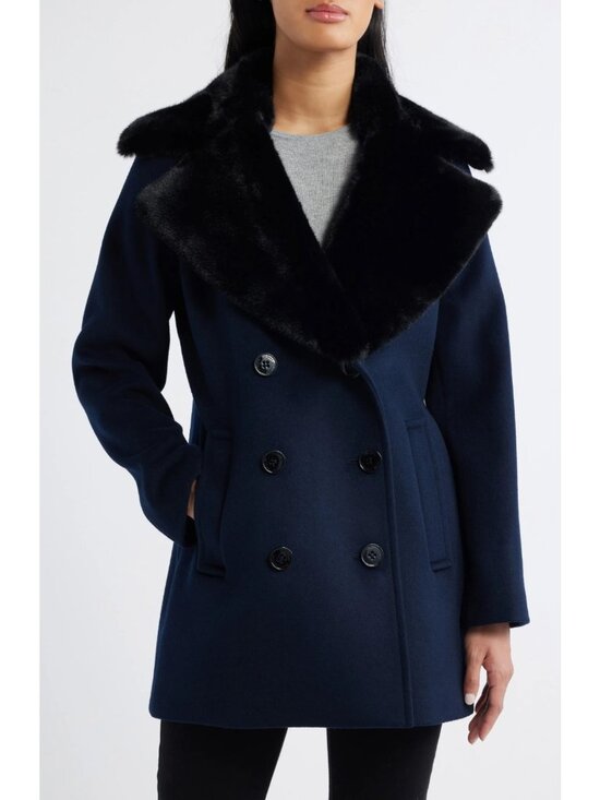 Michael Kors Jackets & Blazers - Michael Kors Women's Double Breasted Wool Blend Jacket Pea Coat Admiral Size S